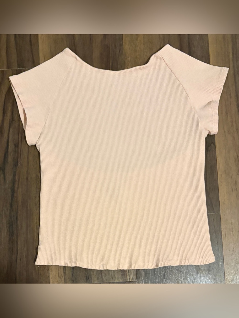 aerie Pale Pink Ribbed Short Sleeve Tee